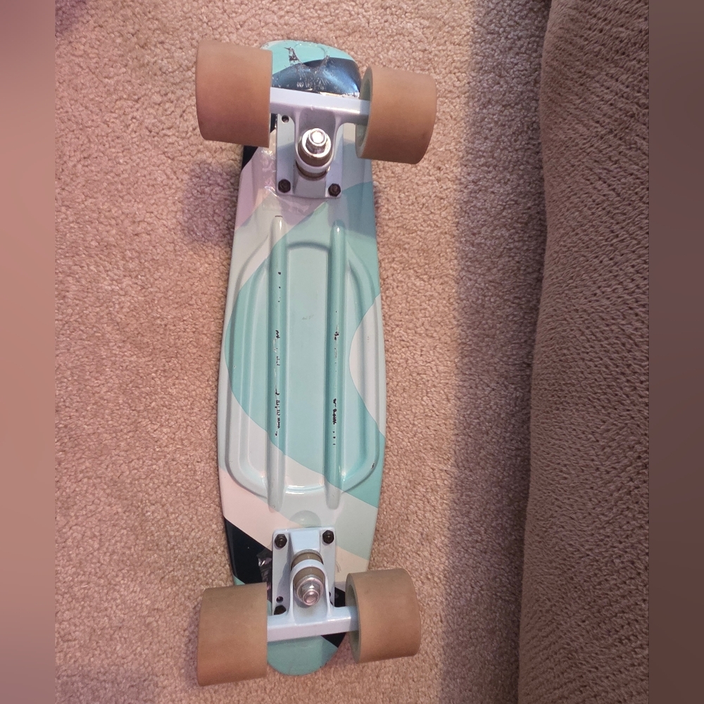Hurley Penny Board Mini Cruiser Skateboard 22" Aqual Blue Teal /black